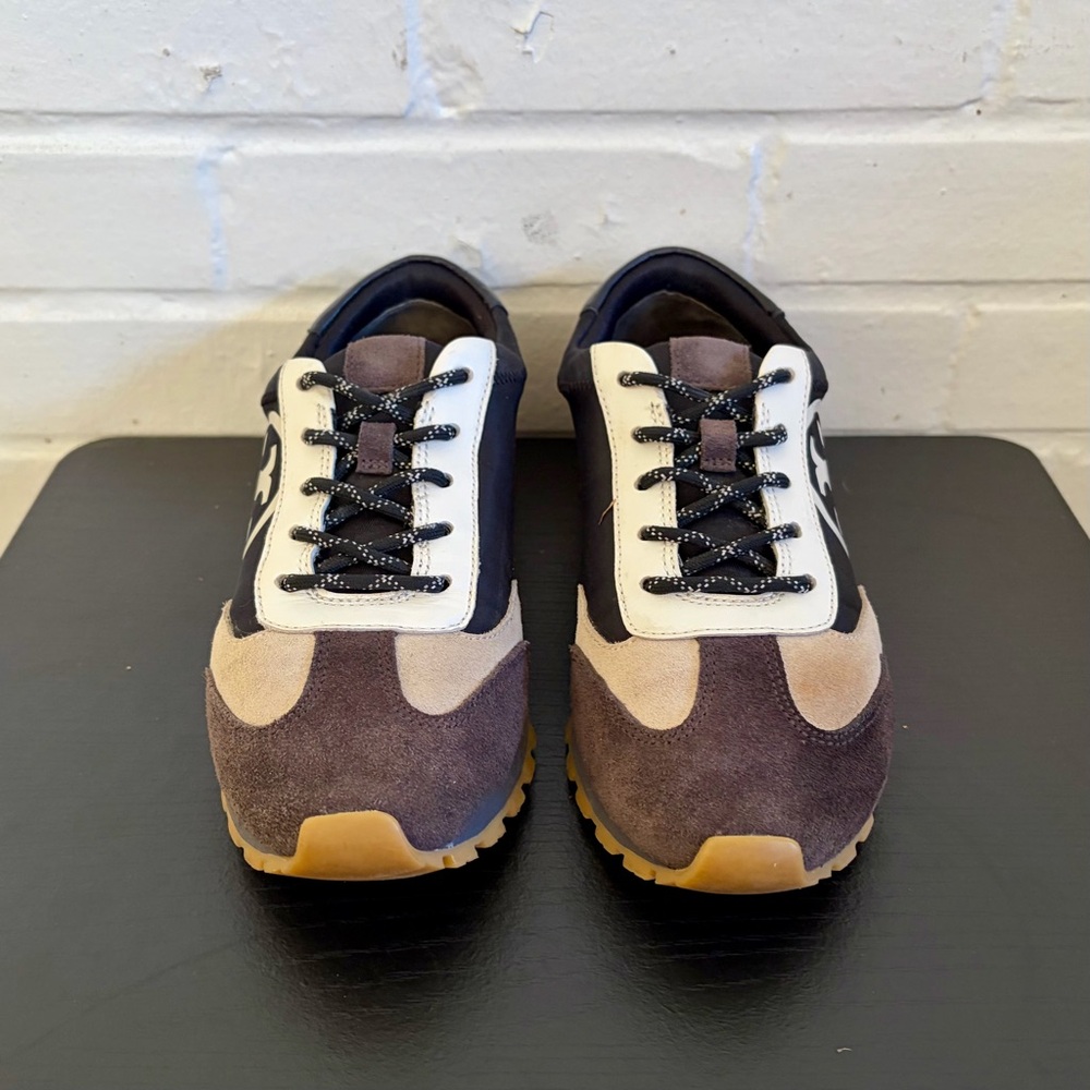 Tory Burch Black, Cream & Brown Logo Runner Sneakers - Picture 4 of 8